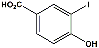 Chemical diagram for 4-Hydroxy-3-iodobenzoic acid Cas # 37470-46-5